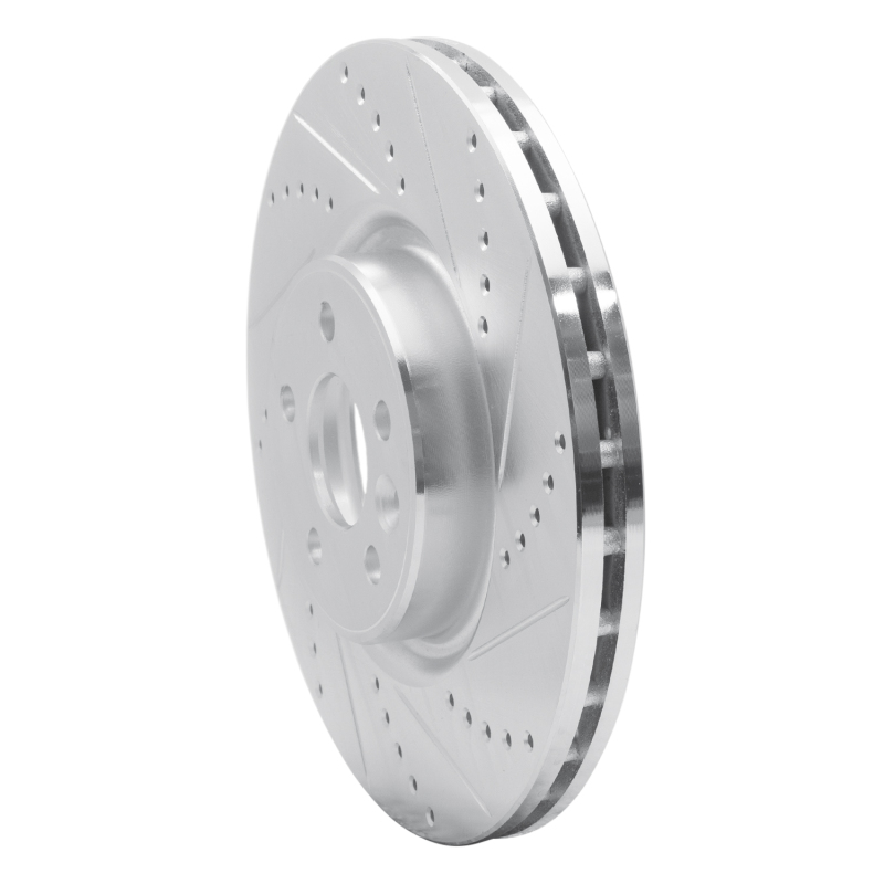 Volvo S60 Brake Rotor (1) - Front Right - R1 Concepts - Drilled & Slotted - Silver - `07-`16